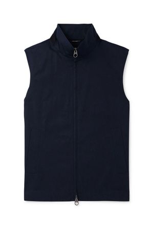 Loro Piana Landon Suede-Trimmed Cotton-Satin Gilet