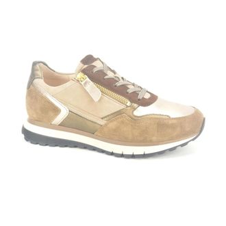 Gabor Schoenen, Dames, Beige, 38 EU, Beige Runner Combi Sneakers
