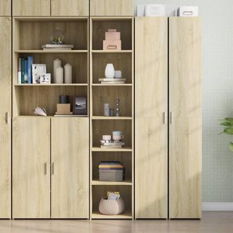 Berkfield Home Highboard Sonoma Oak 40x41x185 cm Engineered Wood in Light Brown | Size: 40 x 41 x 185 cm