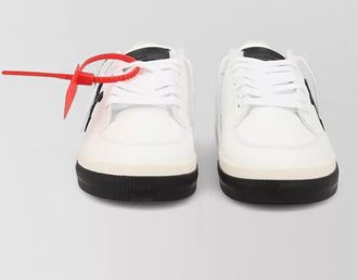 Off-white sneakers contrast sole round toe rubber