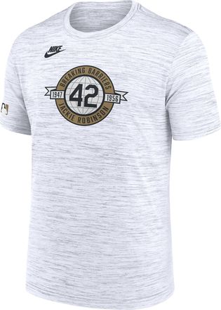 Nike Brooklyn Dodgers 2026 Jackie Robinson Day Velocity Nike Mens Dri-FIT MLB T-Shirt in White | 02ER10AQBK-QZ1