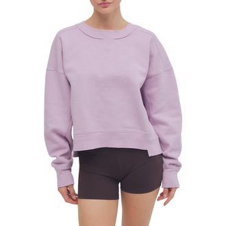 Free People Intercept Crop Sweatshirt in Ultra Violet at Nordstrom, Size X-Small