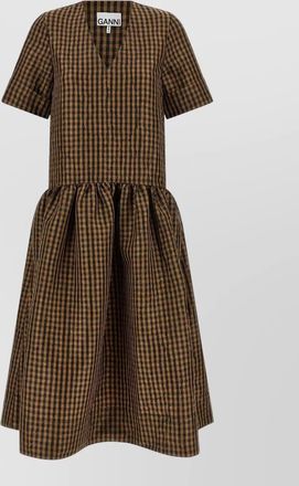 Ganni crinkled taffeta dress