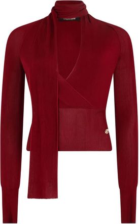 Roberto Cavalli Ribgebreide wikkeltop - Rood