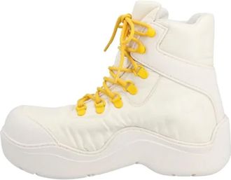 Bottega Veneta Nylon boots - Dames - Veterlaarzen - Wit - 37 EU - Nylon - Schoenen