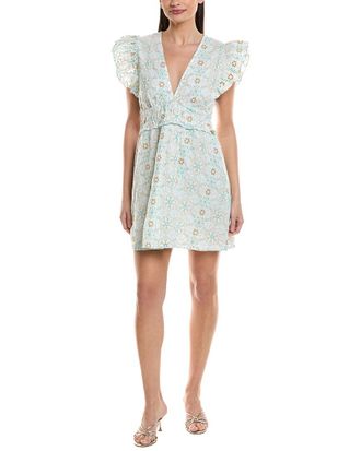 Sail to Sable V-Neck Flutter Sleeve Mini Dress