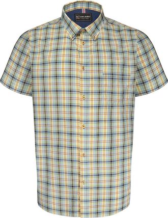 KAM Jeanswear Mens Short Sleeve Chest Pocket Checked Shirt - Green - 3XL