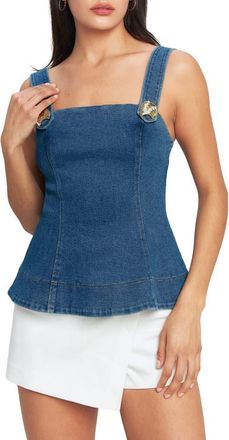 Flying Tomato Washed Denim Tank in Medium Indigo at Nordstrom Rack, Size Large