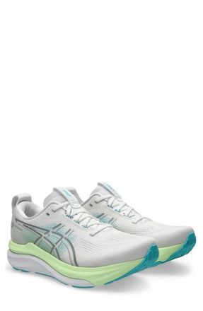 Asics GEL-KAYANO 33 Running Shoe in White/energy Aqua at Nordstrom, Size 10.5