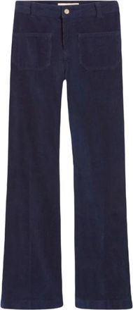 Vanessa Bruno Wide Broeken - Dames - Wijde Broeken - Blauw - XS - Katoen - Broeken