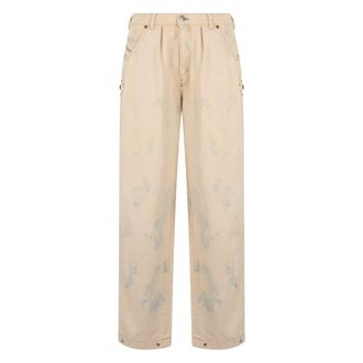 Diesel Straight Jeans, female, Beige, Size: W30 Wide-leg Jeans