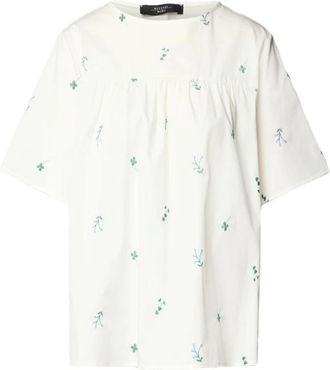 Max Mara White/multi cotton top with jersey back