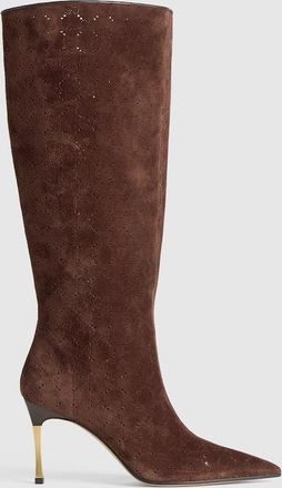 Gucci Womens Bombshell Boot, Brown, Suede
