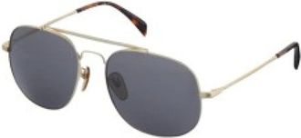 Eyewear by David Beckham Zonnebril met dubbele neusbrug van metaal - Heren - Accessoires - Geel - Maat: ONE Size