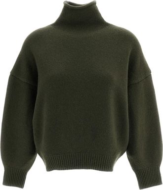 arch4 Green Cimmie Heavyweight Chunky Cashmere Mock-Neck Sweater
