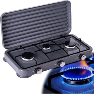 OEM Estufa De Gas Tur&iacute;stica Absc6003-g Gris De 3 Quemadores