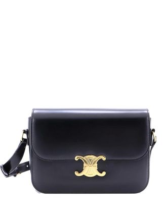 Celine Triomphe Shoulder Bag Smooth Calfskin Medium crossbody bag - Nero