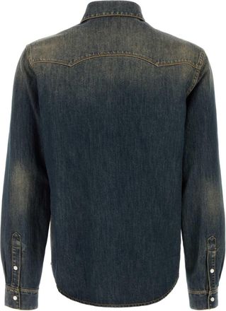 Fendi Stone-Wash Denim Shirt - Blue