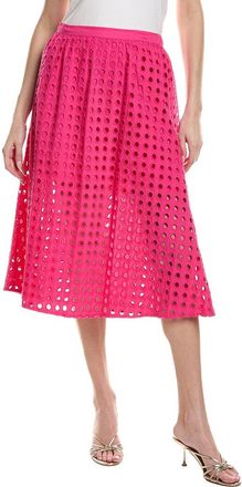 CeCe by Cynthia Steffe Circle Eyelet Midi Skirt