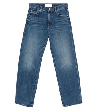 Mother Blue Straight Mid Rise Jeans
