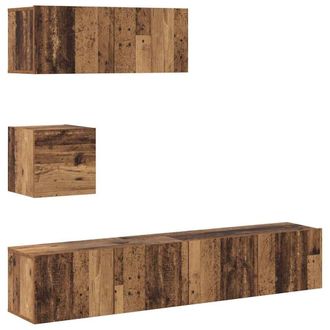 Berkfield Home 4 Piece TV Cabinet Set Wall-mounted Old Wood Engineered Wood