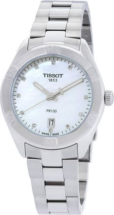 Tissot PR 100 Sport Chic Quartz Diamond White Mother of Pearl Dial Ladies Watch T101.910.11.116.00