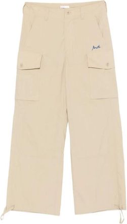 P.A.R.O.S.H. Wijde Broeken - Dames - Wijde Broeken - Beige - M - Leer - Broeken
