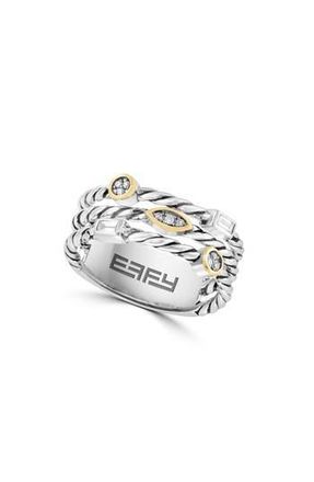 Effy Diamond Two-Tone Ring in White at Nordstrom Rack, Size 8