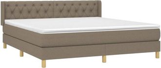 vidaXL Vidaxl - Cama Box Spring Con Colch&oacute;n Tela Gris Taupe 160x200 Cm