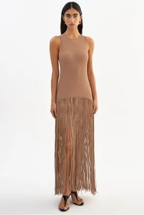LaMarque Adelita | Shimmery Rib Knit Maxi Dress in Bronze at Nordstrom, Size X-Small