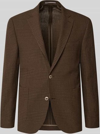 Bugatti Slim Fit 2-Knopf-Sakko aus Leinen-Baumwoll-Mix in Mittelbraun, Gr&ouml;&szlig;e 52