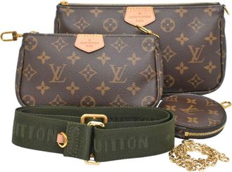 Louis Vuitton Brown Khaki Monogram Pochette Pouch (Pre-Owned)
