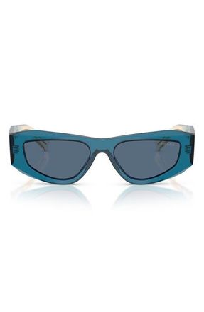 Prada 53mm Pillow Sunglasses in Blue /Dark Blue at Nordstrom