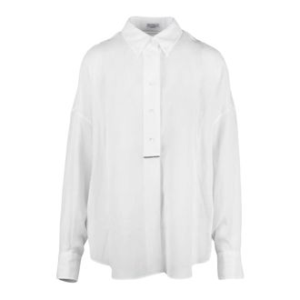 Brunello Cucinelli Brunello Cucinelli, Shirts, female, White, Size: M Blusa Garzata