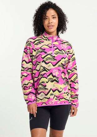 Jack Wolfskin Strickfleece-Pullover JACK WOLFSKIN PAW ERA 100 PRINT HZ W, Damen, Gr. L (42/44), mountain paw 1, Obermaterial: 100% Polyester, normal, Rundhals, Pull