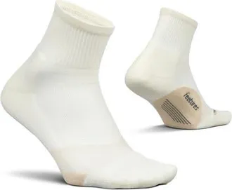 Feetures Elite Light Cushion Quarter Solid Sport Sock with Targeted Compression in Linen at Nordstrom, Size Medium