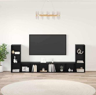 vidaXL Vidaxl - Mobile tv 4 pcs Rovere nero 37 x 35 x 107.5 cm