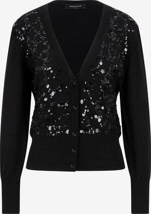 Fabiana Filippi Kurzer Feinstrickcardigan mit Pailletten