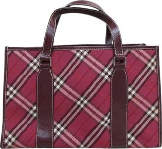 Burberry Pre-owned Handbags, female, Pink, Size: ONE SIZE Pre-owned Canvas Handbag