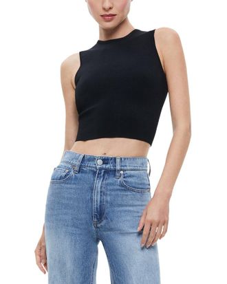 Alice & Olivia Alice + Olivia Loe Lace Up Back Sleeveless Sweater