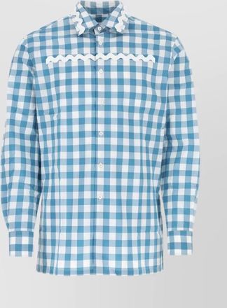 Prada scalloped collar checkered shirt