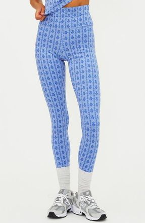 Beach Riot Piper Print Leggings in Sapphire Space Dye at Nordstrom, Size X-Small
