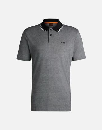 HUGO BOSS Mens Hugo Boss Mens Black Peoxford Polo Shirt - Grey - Size: 44