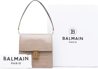 Balmain Hobo Bags - 2010-2024 Embossed Leather Ely Shoulder Bag - Gr. unisize - in Braun - für Damen