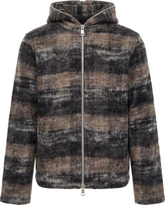 Our Legacy Woods Check Hooded Wool-Blend Zip-Up Hoodie