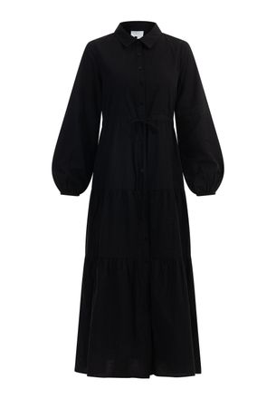 Usha Katoenen maxi jurk lynnea Dames zwart
