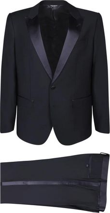 Dolce & Gabbana Wollen Pak Driedelig Enkelknoops - Heren - Business pakken - Blauw - M - Wol - Kostuums