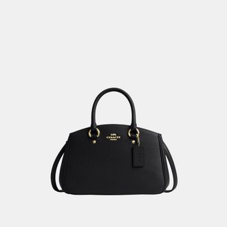 Coach Womens Savannah Small Carryall in Refined Pebble Leather - Black - One Size