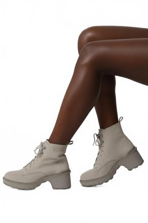 Sorel Womens Hi-Line Heel Lace Boot In Omega Taupe, Wet Sand