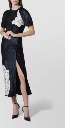 Victoria Beckham floral satin midi dress